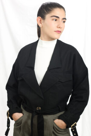 CHAQUETA MUJER CORTA ZORA NEGRO
