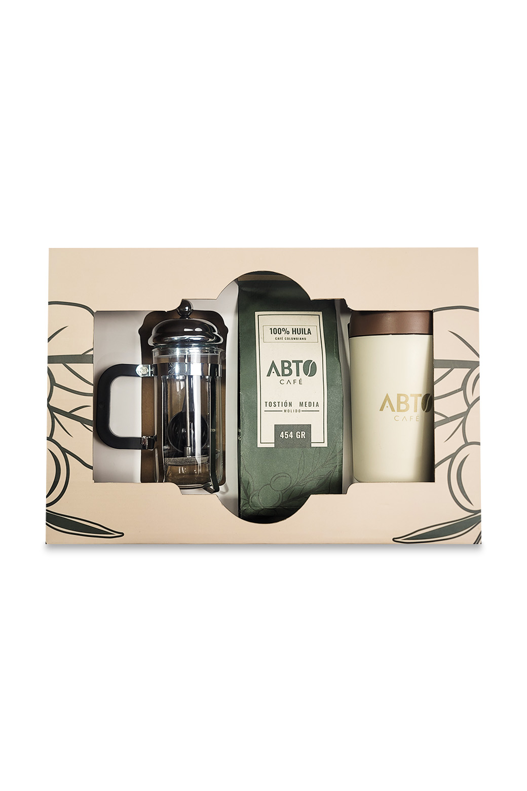 ABETO CAFÉ 454 G +TERMO ACERO + PRENSA ACERO DE 850 ML - Imagen 2