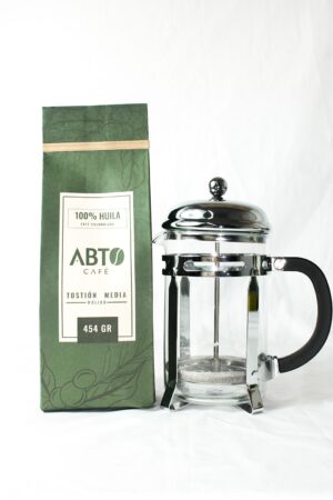 ABETO CAFÉ 454 G +  PRENSA  ACERO DE 1000 ML