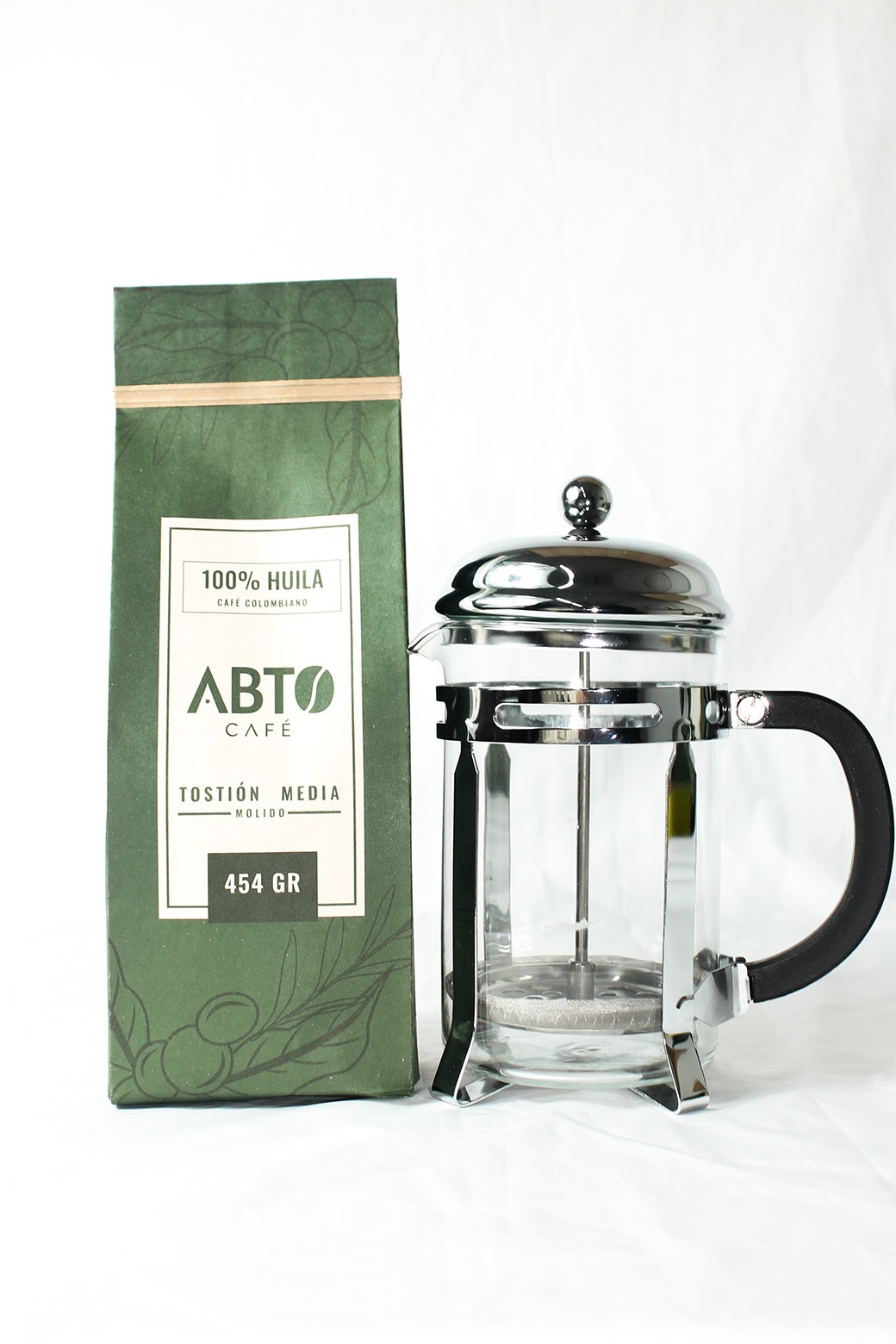ABETO CAFÉ 454 G + PRENSA ACERO DE 1000 ML