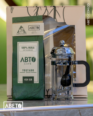 ABETO CAFÉ 454 G + PRENSA ACERO DE 350 ML